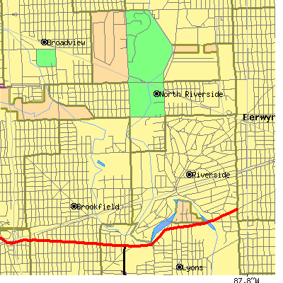Zip code 60546 close-up map