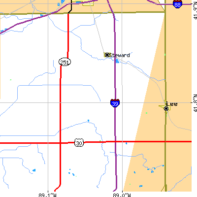 Zip code 60553 close-up map
