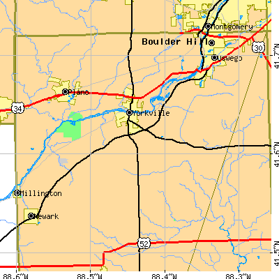 Zip code 60560 close-up map