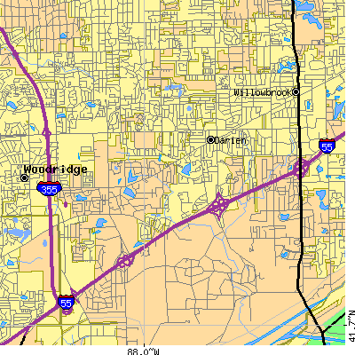 Zip code 60561 close-up map