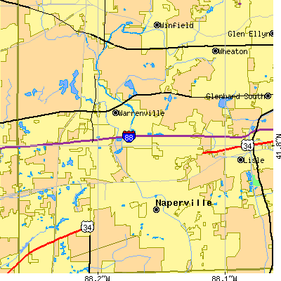 Zip code 60563 close-up map