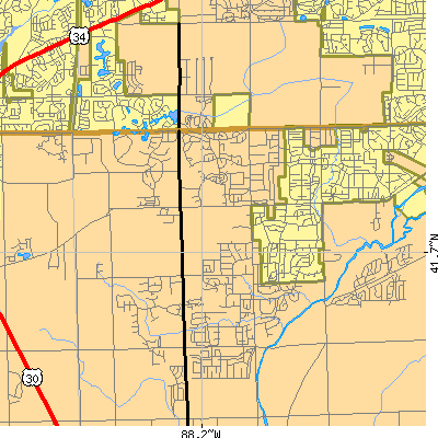 Zip code 60564 close-up map