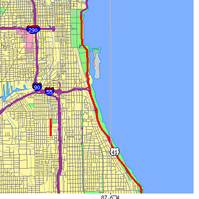 Zip code 60605 close-up map