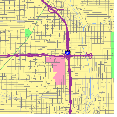 Zip code 60607 close-up map