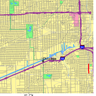 Zip code 60608 close-up map