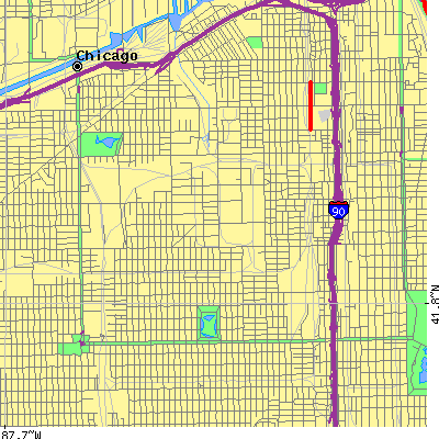 Zip code 60609 close-up map