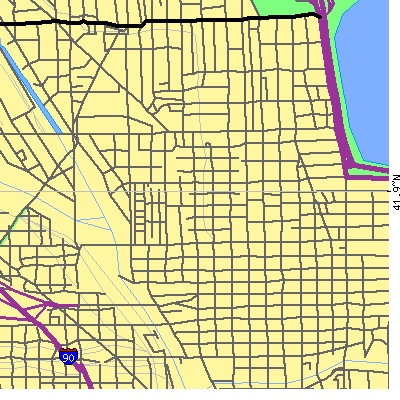 Zip code 60610 close-up map