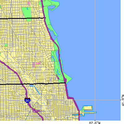 Zip code 60611 close-up map