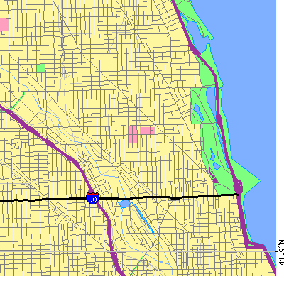 Zip code 60614 close-up map