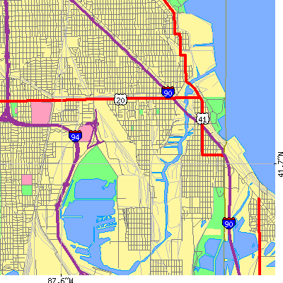 Zip code 60617 close-up map
