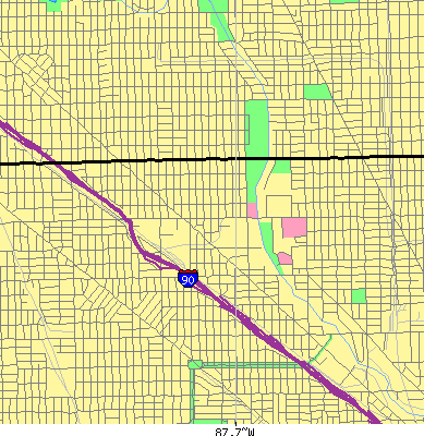 Zip code 60618 close-up map