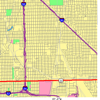 Zip code 60619 close-up map