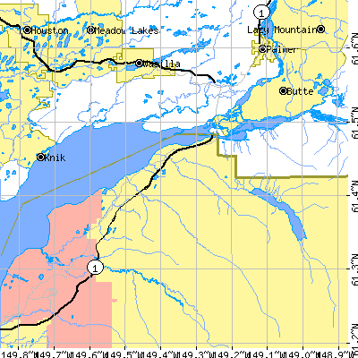 Zip code 99567 close-up map