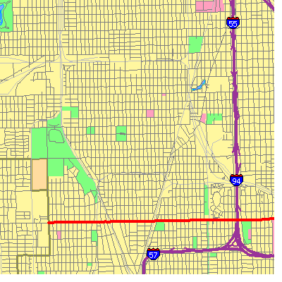 Zip code 60620 close-up map