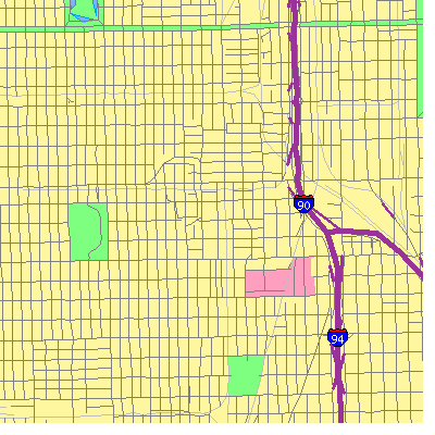 Zip code 60621 close-up map