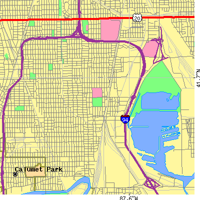 Zip code 60628 close-up map