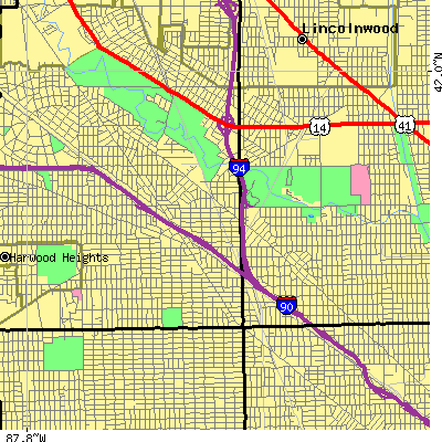 Zip code 60630 close-up map