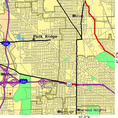 Zip code 60631 close-up map