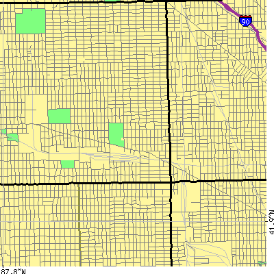 Zip code 60639 close-up map