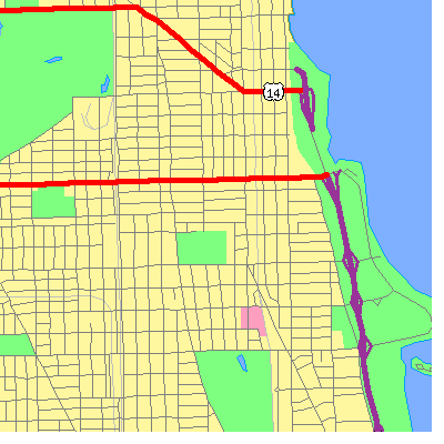 Zip code 60640 close-up map