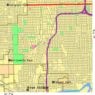 Zip code 60643 close-up map