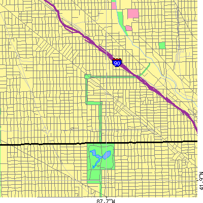 Zip code 60647 close-up map