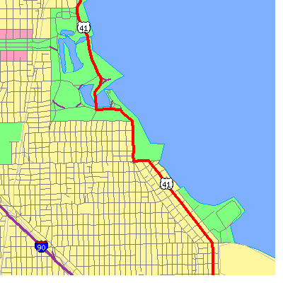 Zip code 60649 close-up map
