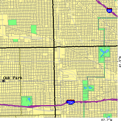 Zip code 60651 close-up map