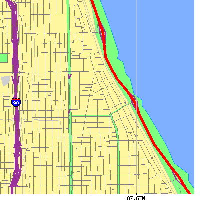 Zip code 60653 close-up map