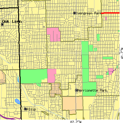 Zip code 60655 close-up map