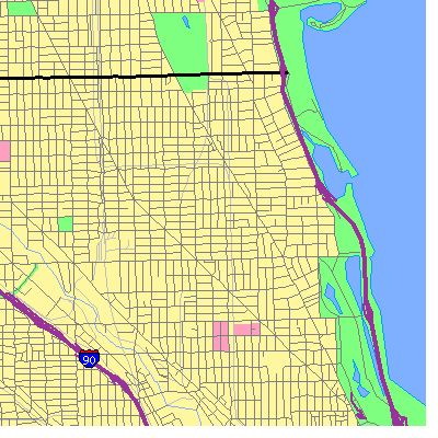 Zip code 60657 close-up map