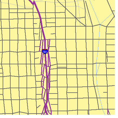 Zip code 60661 close-up map
