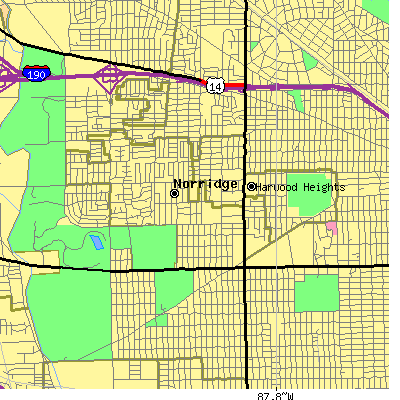 Zip code 60706 close-up map