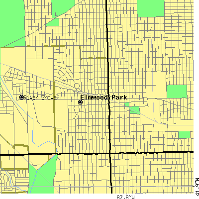 Zip code 60707 close-up map