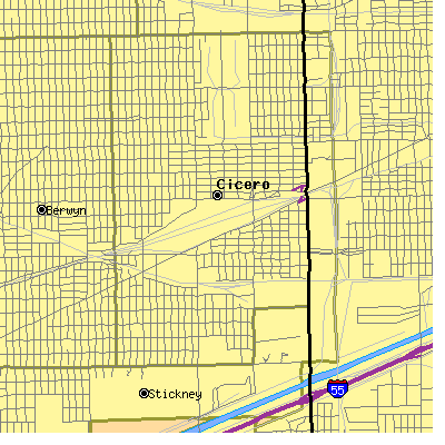 Zip code 60804 close-up map