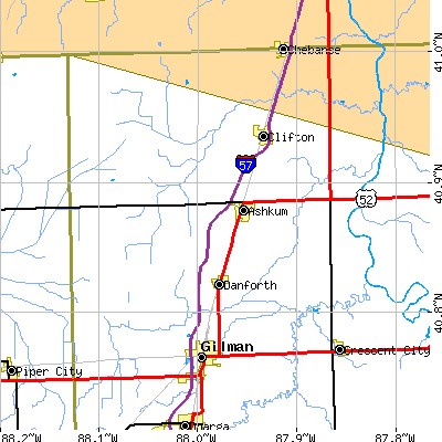 Zip code 60911 close-up map