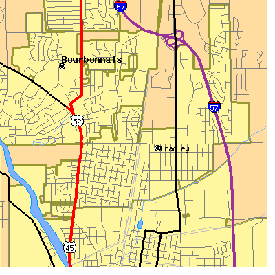 Zip code 60915 close-up map