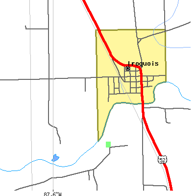 Zip code 60945 close-up map
