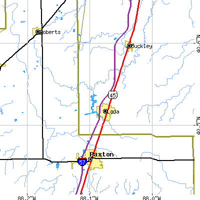 Zip code 60948 close-up map