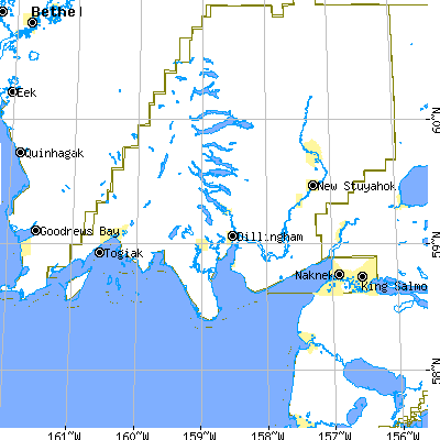 Zip code 99576 close-up map