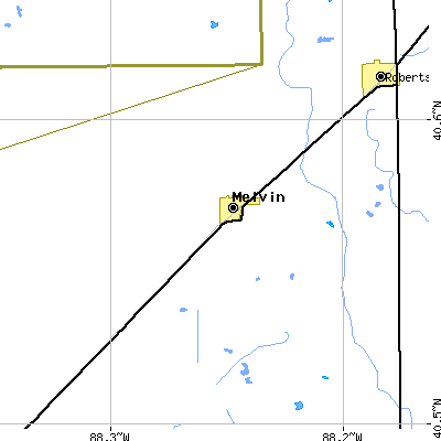 Zip code 60952 close-up map