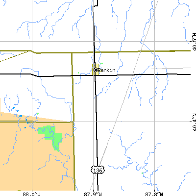 Zip code 60960 close-up map
