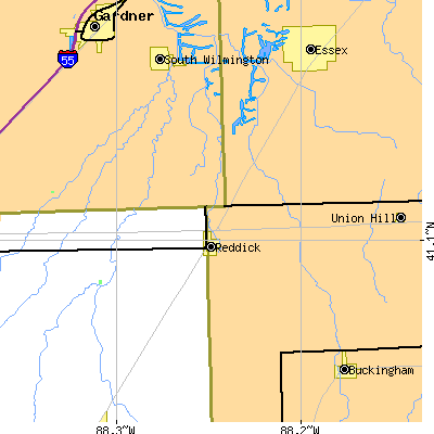 Zip code 60961 close-up map