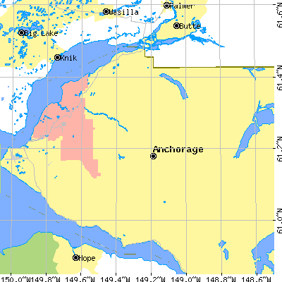 Zip code 99577 close-up map