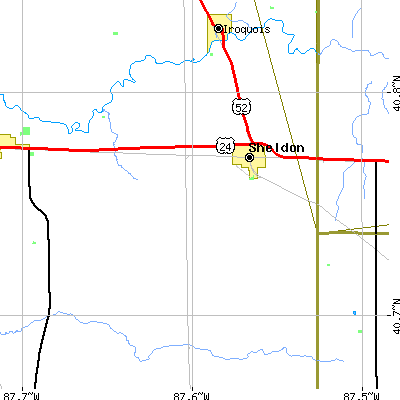 Zip code 60966 close-up map