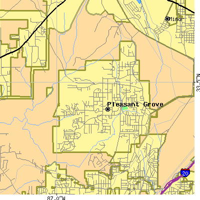 Zip code 35127 close-up map