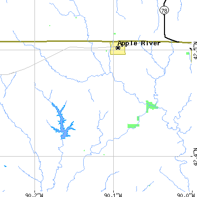 Zip code 61001 close-up map
