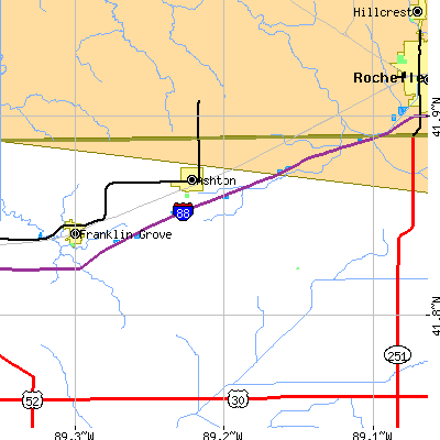 Zip code 61006 close-up map