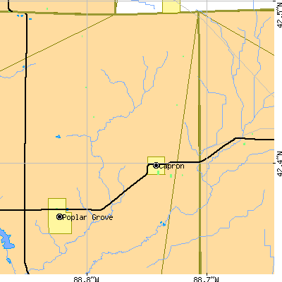 Zip code 61012 close-up map