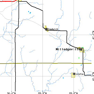 Zip code 61014 close-up map